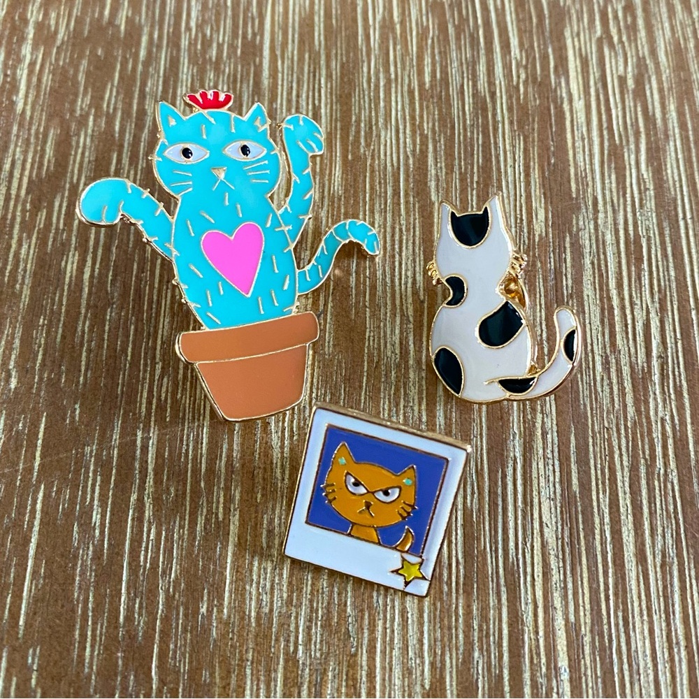 Crewcuts J. Crew Enamel Cat Pins Set